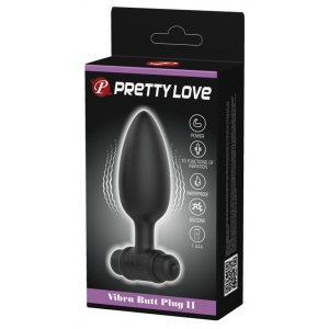 Plug vibrant en silicone VIBRA BUTT Pretty Love 9.5 x 3.8cm