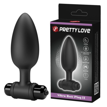 Plug vibrant en silicone VIBRA BUTT Pretty Love 9.5 x 3.8cm