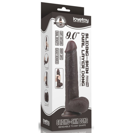 Gode SLIDING SKIN 17 x 4.2cm Marron