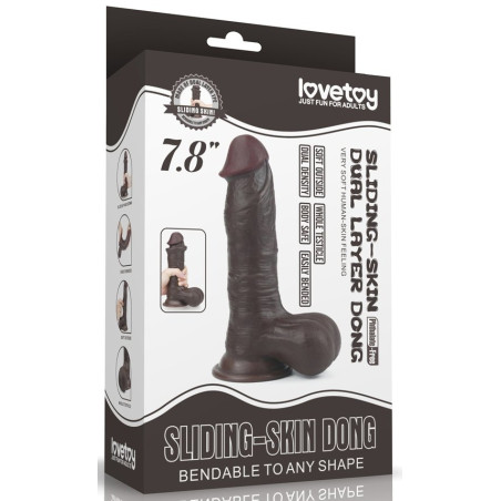 Gode réaliste SLIDING SKIN 15 x 4.8 cm Marron