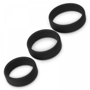 Pack de 3 Cockrings Silicone SILIRING Noirs