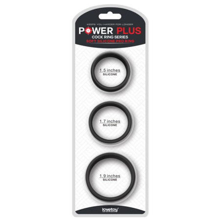 Pack de 3 Cockrings Silicone SILIRING Noirs