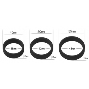 Pack de 3 Cockrings Silicone SILIRING Noirs