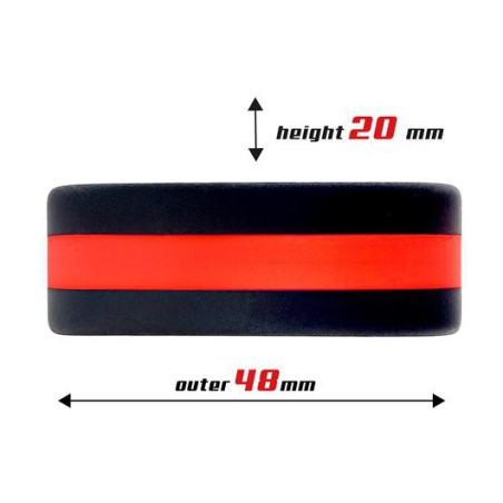 Cockring silicone BEAST RINGS 36mm Noir-Rouge