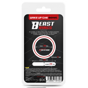 Cockring silicone BEAST RINGS 36mm Noir-Rouge