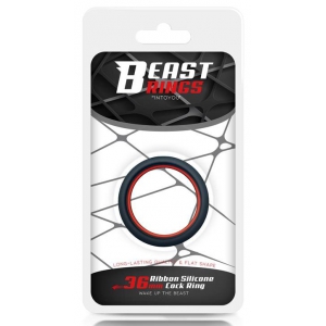 Cockring silicone BEAST RINGS 36mm Noir-Rouge