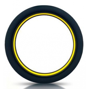 Cockring silicone BEAST RING 36mm Noir-Jaune