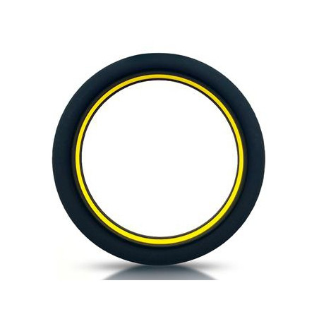 Cockring silicone BEAST RING 36mm Noir-Jaune