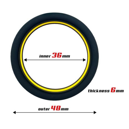 Cockring silicone BEAST RING 36mm Noir-Jaune