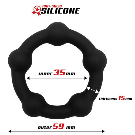 Cockring en silicone WAKE UP 35mm Noir