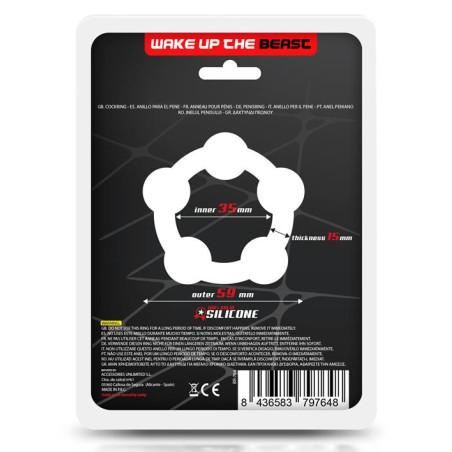 Cockring en silicone WAKE UP 35mm Noir