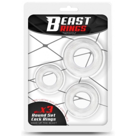 Lot de 3 Cockrings souples BEAST Transparents 2
