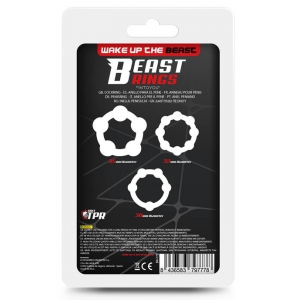 Lot de 3 Mini cockrings souples BEADED SET Transparents