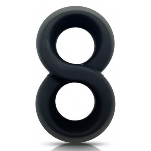 Ballstretcher en silicone DOBLE RINGS Noir