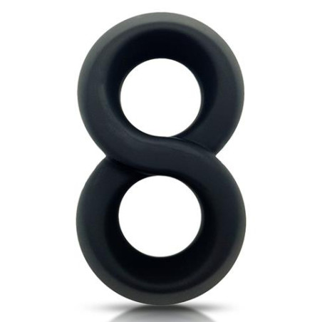 Ballstretcher en silicone DOBLE RINGS Noir