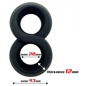 Ballstretcher en silicone DOBLE RINGS Noir
