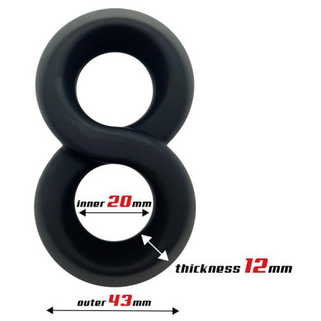 Ballstretcher en silicone DOBLE RINGS Noir