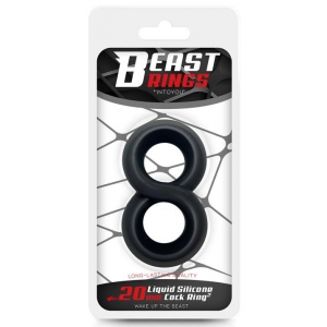 Ballstretcher en silicone DOBLE RINGS Noir