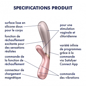 Vibro Rabbit connecté HOT LOVER Satisfyer 20 x 3cm Rose