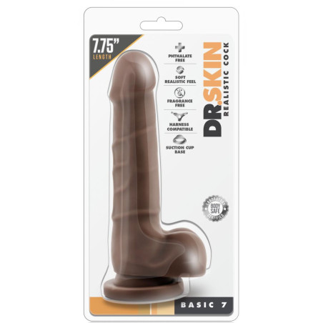 Gode réaliste BASIC UP Dr Skin 14 x 3.5cm Marron