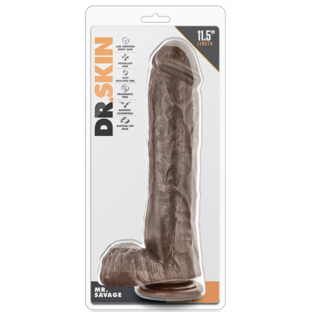 Gode réaliste MR SAVAGE Dr Skin 22 x 5.5cm Marron