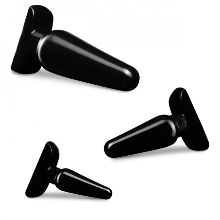 Kit de 3 Plugs Anal Adventures BASIC Noir