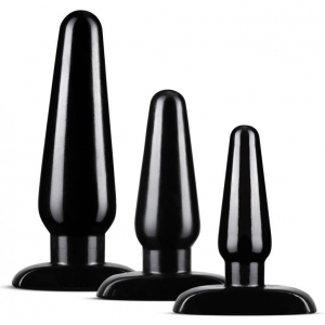 Kit de 3 Plugs Anal Adventures BASIC Noir