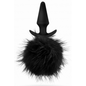 Plug Pompon Anal Adventures RABBIT TAIL 9 x 3.5cm | Queue noire