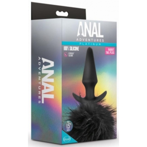 Plug Pompon Anal Adventures RABBIT TAIL 9 x 3.5cm | Queue noire
