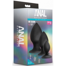 Lot de 3 Plugs Anal Adventures STOUT Noirs 2