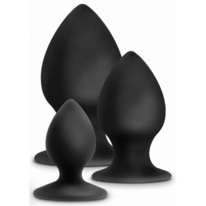 Lot de 3 Plugs Anal Adventures STOUT Noirs