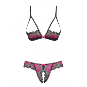 Ensemble Tulia Cupless 2 Pièces Noir-Rose