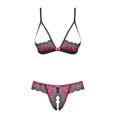 Ensemble Tulia Cupless 2 Pièces Noir-Rose