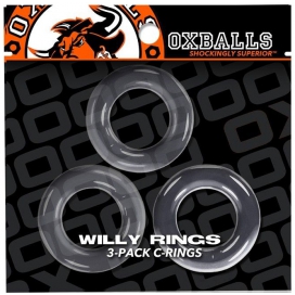 Lot de 3 cockrings Oxballs WILLY RINGS Transparents 2