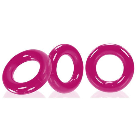 Lot de 3 cockrings Oxballs WILLY RINGS Rose