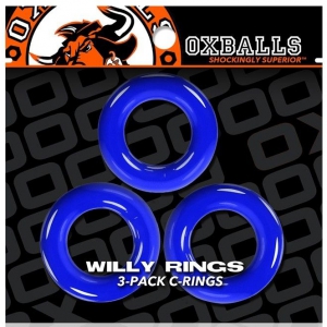 Lot de 3 cockrings Oxballs WILLY RINGS Bleu