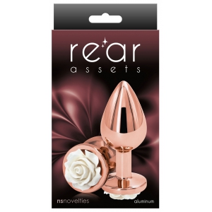Plug Bijou REAR M 7 x 3.4cm Rose-Blanc