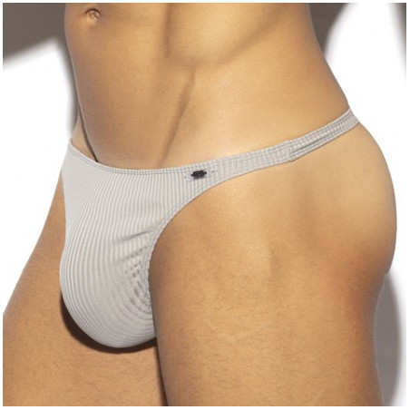 String RIB THONG Gris