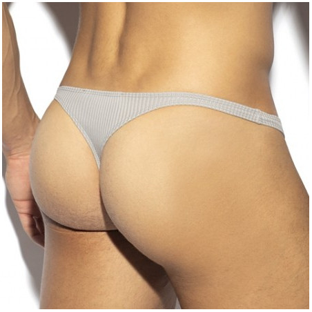 String RIB THONG Gris