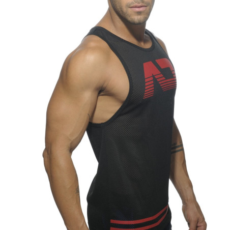 Débardeur FETISH AD MESH Noir-Rouge