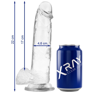 Gode Transparent avec testicules XRAY COCK 17 x 4.5cm