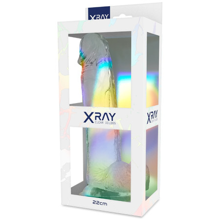 Gode Transparent avec testicules XRAY COCK 17 x 4.5cm