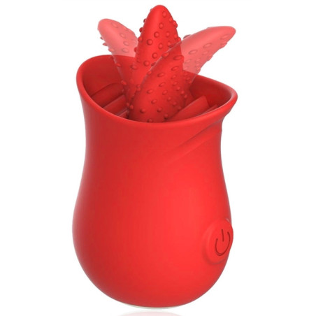 Stimulateur pour Anulingus TONGUE FLOWER Rouge