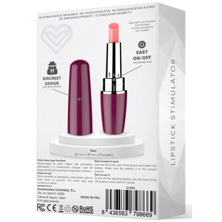 Stimlulateur de clitoris VIBLIPS 9.5 x 2.5cm Violet