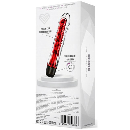 Gode vibrant CHRIS 14 x 3.3cm Rouge