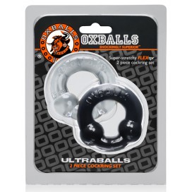 Cockrings oxballs noir et clear en lot de 2 anneaux péniens 2