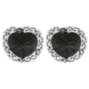 Cache-Tétons adhésifs LACE Noirs