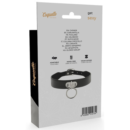 Collier Coquette avec Anneau Noir