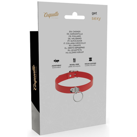 Collier Coquette avec Anneau Rouge