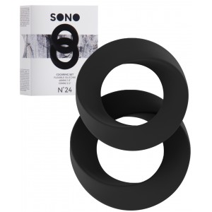 Lot de 2 cockrings silicone sono pour augmenter les sensations
